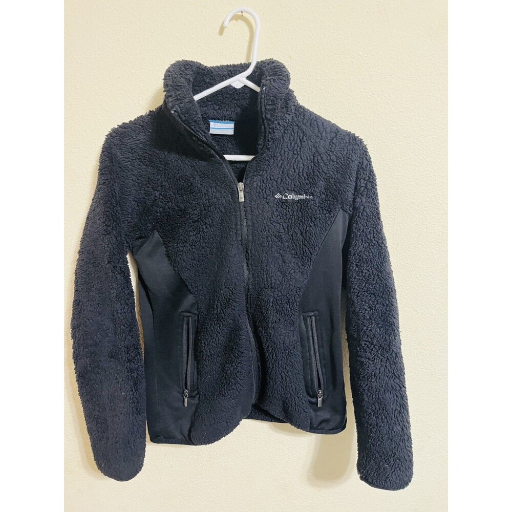 Columbia Women’s Fast Beauty Jacket Plush Super Soft Zip Size XS Black